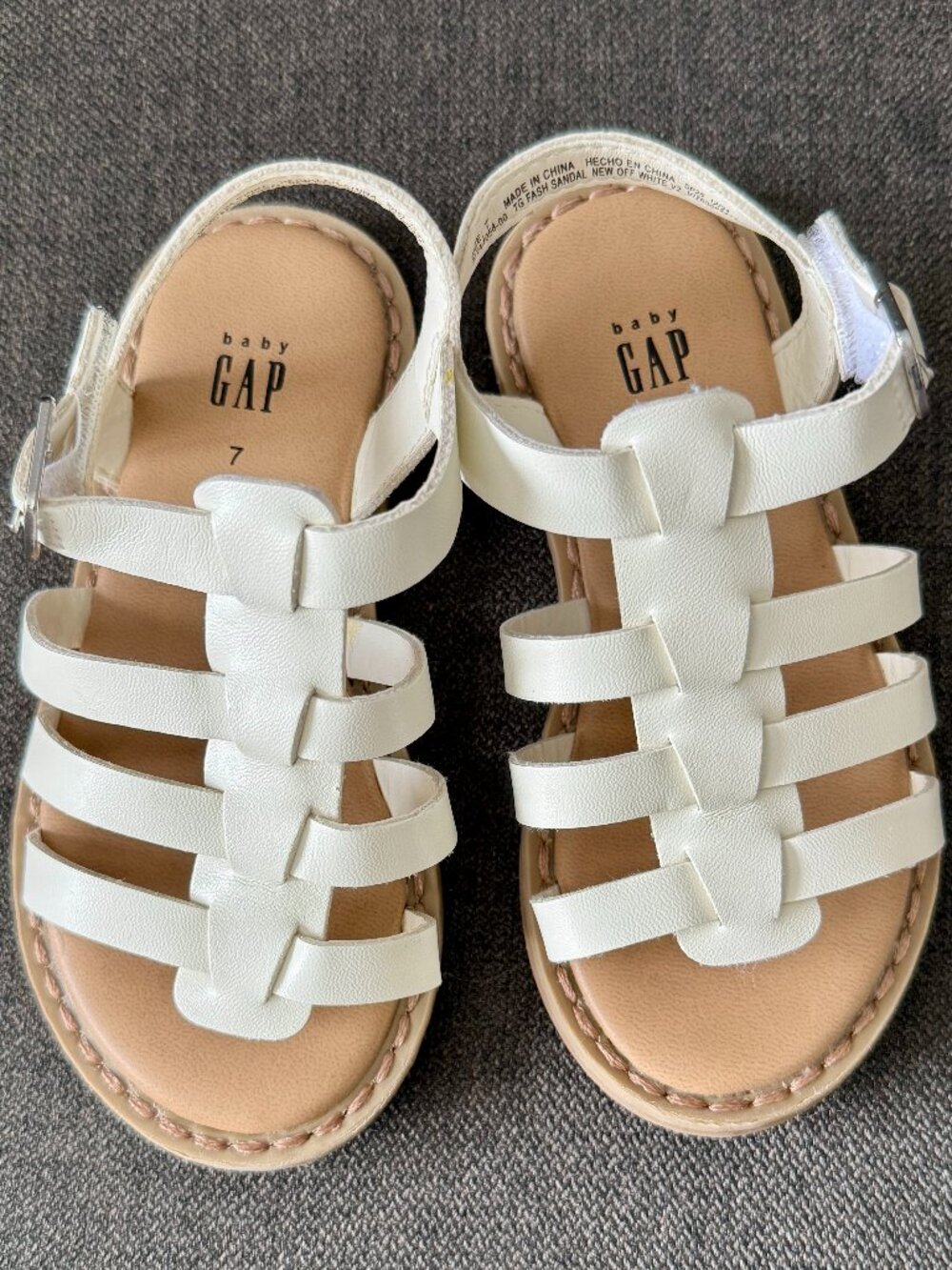 babyGAP Factory Off White Strappy Sandals Toddler Size 7